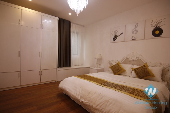 Elegant 3 bedroom apartment with a nice terrace for rent in Dong Da District
